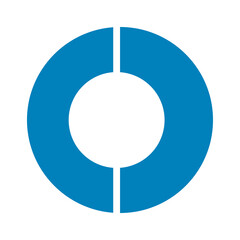 blue Circle graph icon isolate on transparent background.