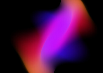 Blue pink orange blurred blur abstract background on black background