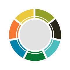 Colorful Circle graph icon isolate on transparent background.