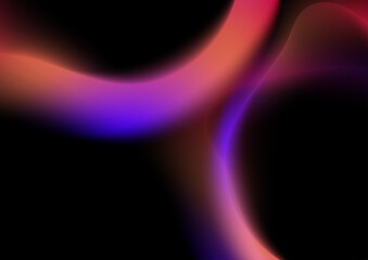 Blue pink orange blurred blur abstract background on black background