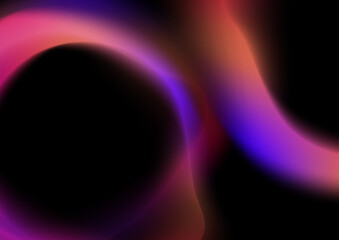 Blue pink orange blurred blur abstract background on black background