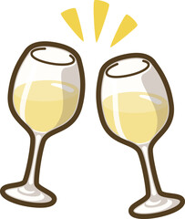白ワインで乾杯