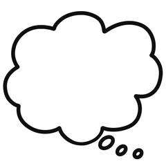 Black doodle speech bubble.