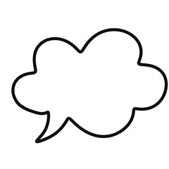 Black doodle speech bubble.