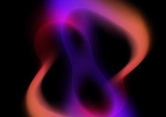 Blue pink orange blurred blur abstract background on black background