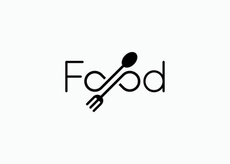 word food logo design vector illustration template