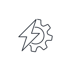 Energy in the mechanism. Vector linear icon isolated on white background.