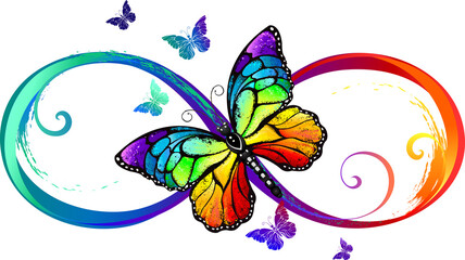 Bright Infinity with Rainbow Butterfly
