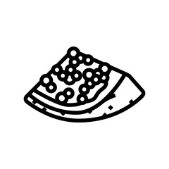 slice cut pomegranate line icon vector. slice cut pomegranate sign. isolated contour symbol black illustration