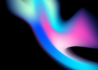 Blue pink purple gradient background with grain texture and abstract blue and purple liquid wavy shapes futuristic banner. Glowing retro waves vector background