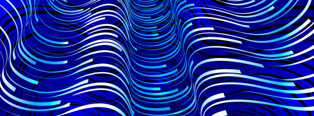 Technology vector abstract background with lines big data flow, 3D abstraction of nanotechnology and science, electronics and digital style, wire net dimensional perspective.