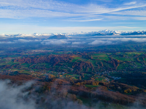 Le Massif du Mont-Blanc, depuis la montagne du Sal&egrave;ve
