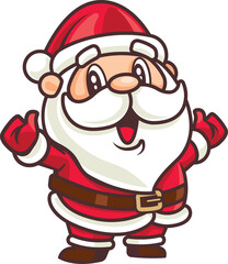 Cartoon cute santa claus character greeting