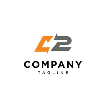 Letter C and Number 2 Vector logo icon vector Template.eps