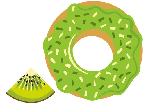 Tasty Green Donut Of Kiwi