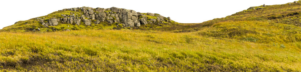 Fototapeta na wymiar Isolated PNG cutout of the Icelandic steppes on a transparent background