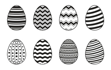 Easter egg ornament vector set. 
Easter egg hunt decoration.