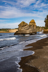 rock formations on the beach Procida island