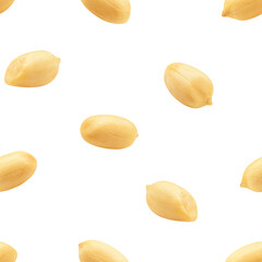Peanut isolated on white background, SEAMLESS, PATTERN