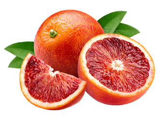 red blood Orange, isolated on white background, clipping path, full depth of field
