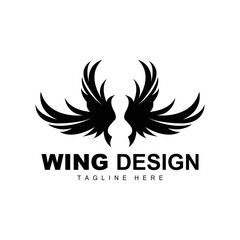 Wings Logo, Phoenix Logo, Bird Wing Vector, Template Illustration, Wing Brand Design