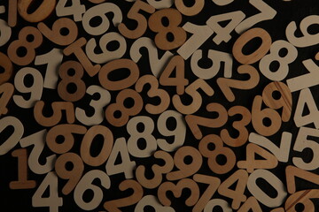 Background of numbers. from zero to nine. Numbers texture. Finance data concept. Mathematic. Seamless pattern with numbers. financial crisis concept. Business success.