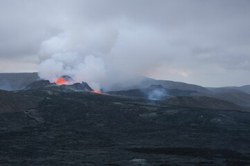 Volcanic eruption in iceland