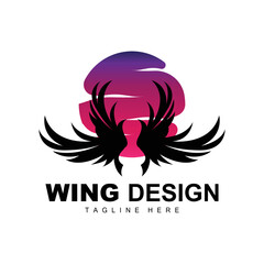 Wings Logo, Phoenix Logo, Bird Wing Vector, Template Illustration, Wing Brand Design