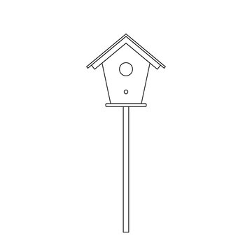 recommend clip art: Bird House Outline Icon Illustration on White Background