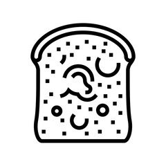 bread rotten food line icon vector. bread rotten food sign. isolated contour symbol black illustration