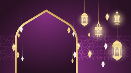 Islamic Arabic Arabesque Ornament Border Luxury Abstract White Background with Copy Space for Text