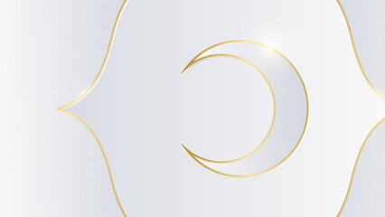 Arabic Islamic Elegant White Luxury Ornament Background with Copy Space for Text