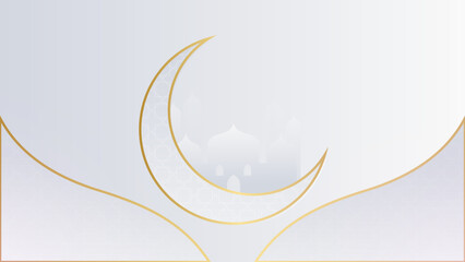 Arabic Islamic Elegant White Luxury Ornament Background with Copy Space for Text