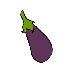 Eggplant. A simple schematic image of an eggplant. Illustration for postcards, scrapbooking.