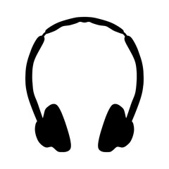 Headphones icon isolated on white background. A musical symbol.