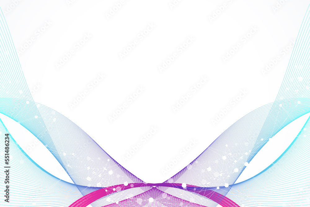 Aufkleber expansion of life. colorful explosion background with connected line and dots, wave flow. visualizat