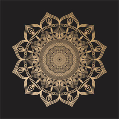 Mandala Design Decorative Pattern Decoration Snowflake on black