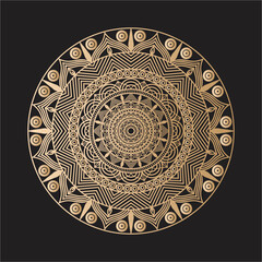 Mandala Design Decorative Pattern Decoration Snowflake on black