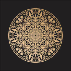 Mandala Design Decorative Pattern Decoration Snowflake on black