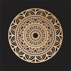 Mandala Design Decorative Pattern Decoration Snowflake on black