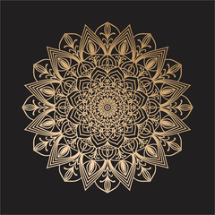 Mandala Design Decorative Pattern Decoration Snowflake on black