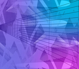 Abstract iridescent grunge texture arrow and grid background image.