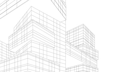 Fototapeta premium Abstract architecture vector 3d illustration
