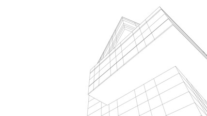 Abstract architecture vector 3d illustration