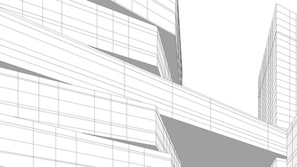 Fototapeta premium Abstract architecture vector 3d illustration