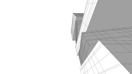 Abstract architecture vector 3d illustration