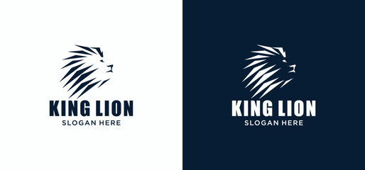 Fototapeta na wymiar Elegant lion king animal logo, Lion logo vector illustration brand identity icon, Template.
