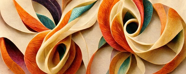 abstract paper quilling background in pastel colors for a valentines card or a wedding invitation