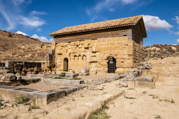 Roman terms, archaeological site of Los Banales, ancient roman city, Sadaba, Cinco Villas, Aragon, Spain