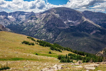 Fototapeta na wymiar Expansive Views from the Ute Trail on Tombstone Ridge, Rocky Mountain National Park, Colorado